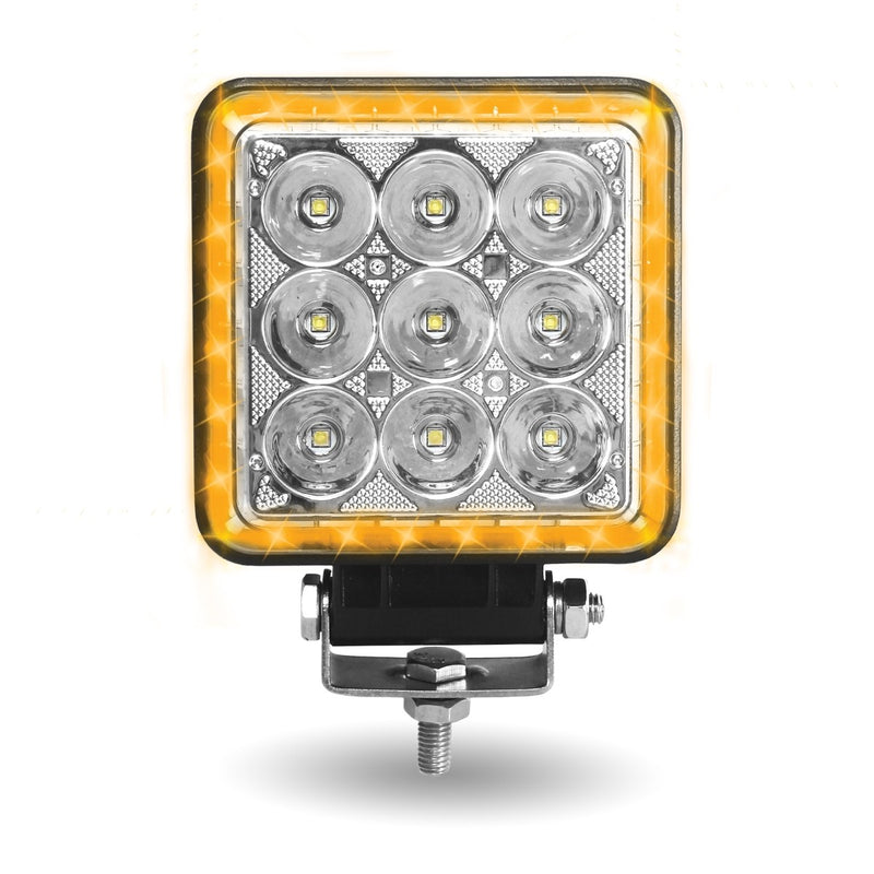 4.25" Square 'Strobe' Series' Spot LED Work Lamp w/ Amber Strobe | TLED-U118 Trux Accessories