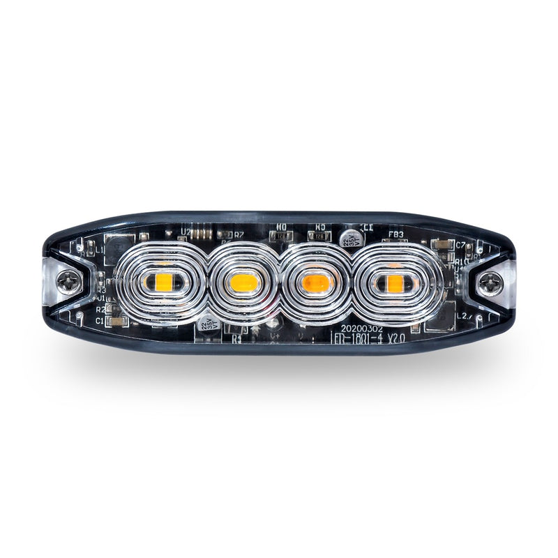 Split Color (Amber/White) Class 1 Directional LED Super Slim Surface Mount Strobe Light w/ "L" Bracket (36 Flash Patterns) | TLED-W34AW Trux Accessories