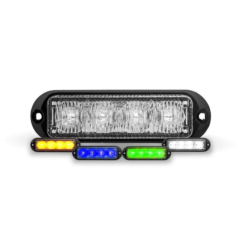Class 1 Directional 4 LED Surface Mount 4 Color (Amber, White, Blue, Green) Strobe Light w/ 36 Flash Patterns | TLED-W34FC Trux Accessories