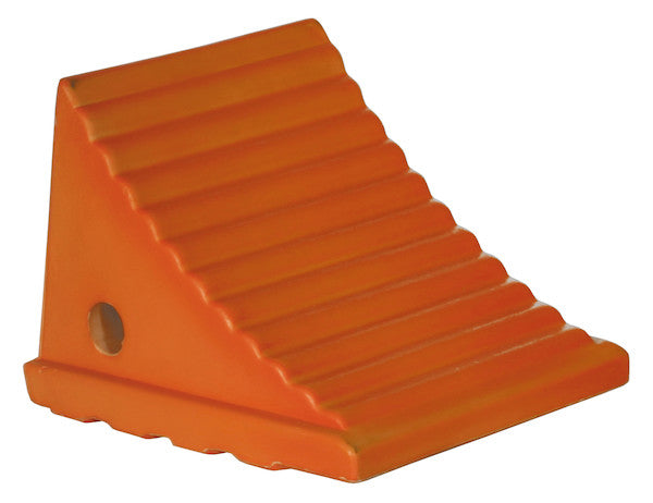 Small Orange Polyurethane Wheel Chock 7.38x8.31x6.25 Inch | WC786 Buyers Products