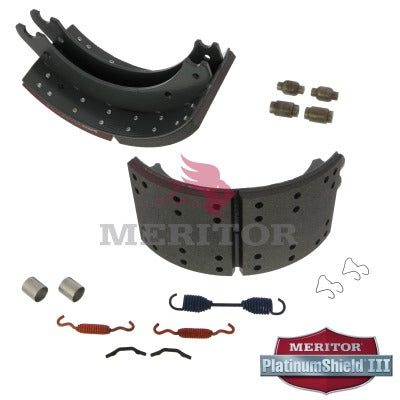 Lined Brake Shoe Kit with Hardware | Remanufactured | Meritor XK2124707QP