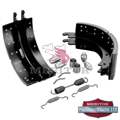 Lined Brake Shoe Kit with Hardware for 15" x 8.625" Eaton Brakes | Remanufactured | Meritor XK2124717E