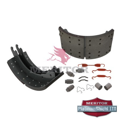 Lined Brake Shoe Kit with Hardware for Q 16.5" x 7" Brakes | Remanufactured | Meritor XK3014515Q
