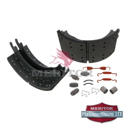 Lined Brake Shoe Kit with Hardware for Q 16.5" x 7" Brakes | Remanufactured | Meritor XK3124515Q
