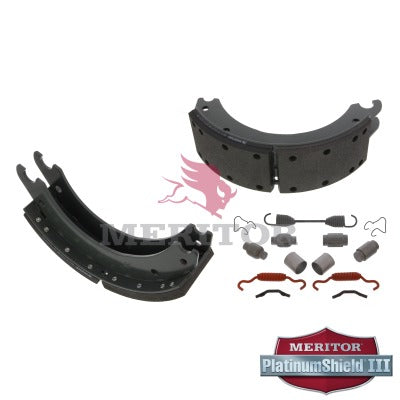 Lined Brake Shoe Kit with Hardware | Remanufactured | Meritor XK3124702QP