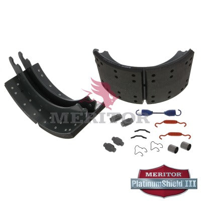 Lined Brake Shoe Kit with Hardware | Remanufactured | Meritor XK3124707QP