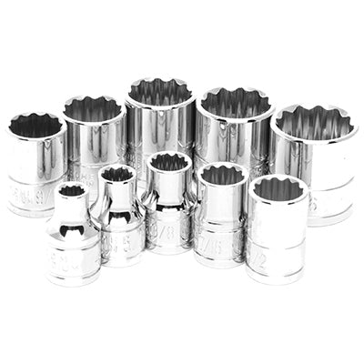 10 Piece 3/8 in. Drive 12 Point SAE Socket Set | W38500 Performance Tool