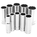 10 Piece 3/8 in. Drive 12 Point SAE Deep Socket | W38600 Performance Tool