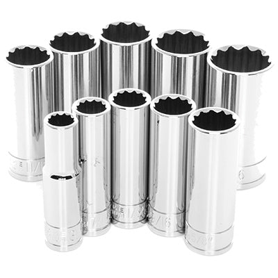 10 Piece 3/8 in. Drive 12 Point SAE Deep Socket | W38600 Performance Tool