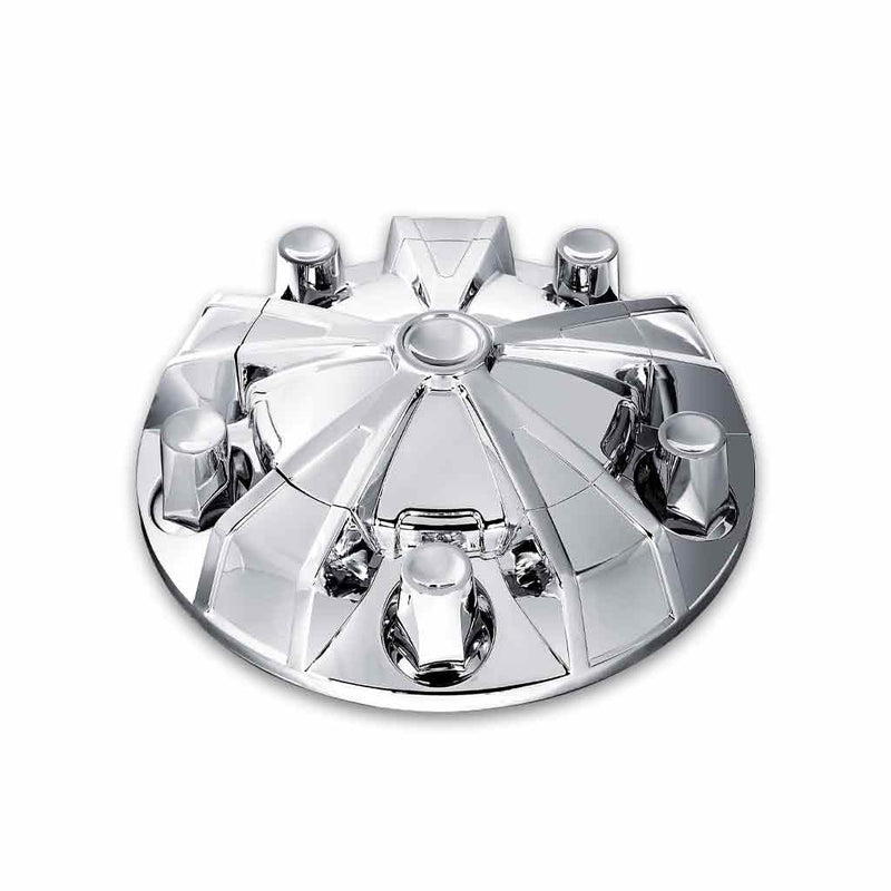 Chrome ABS Plastic Front Mag Wheel Axle Cover Kit With Removable Center Cap & 33mm Threaded Nut Covers | THUB-MFRP33 Trux Accessories